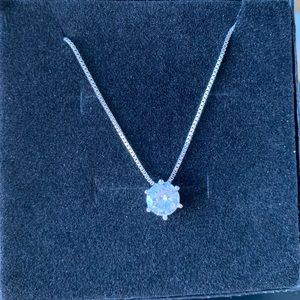 brand new 925 Shiny big zircon silver necklace